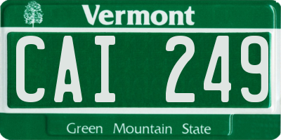 VT license plate CAI249