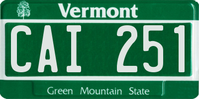 VT license plate CAI251