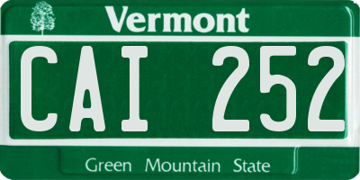 VT license plate CAI252