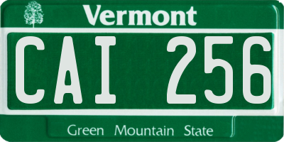 VT license plate CAI256