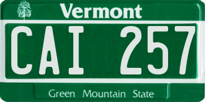 VT license plate CAI257