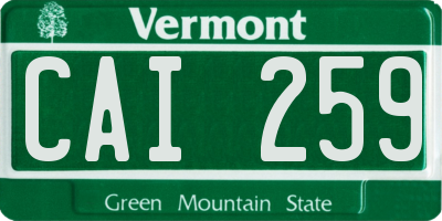 VT license plate CAI259