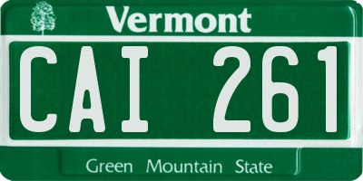 VT license plate CAI261