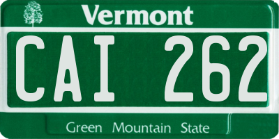 VT license plate CAI262