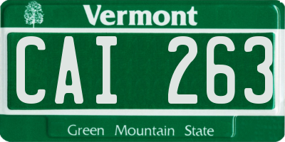 VT license plate CAI263