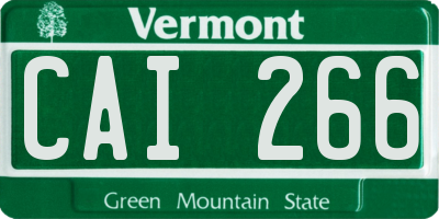 VT license plate CAI266