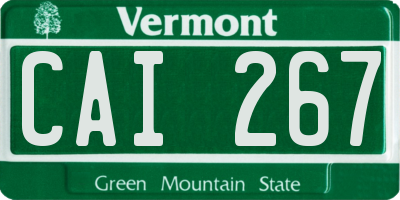 VT license plate CAI267