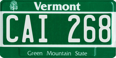 VT license plate CAI268
