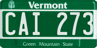 VT license plate CAI273