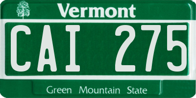 VT license plate CAI275