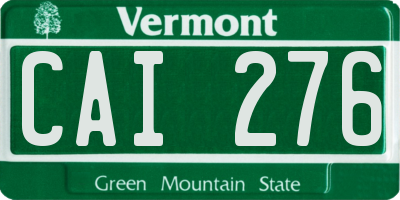 VT license plate CAI276
