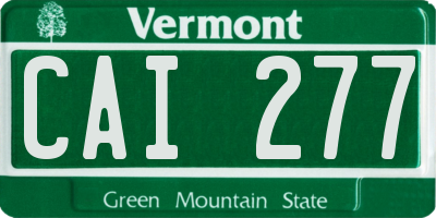 VT license plate CAI277