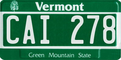VT license plate CAI278