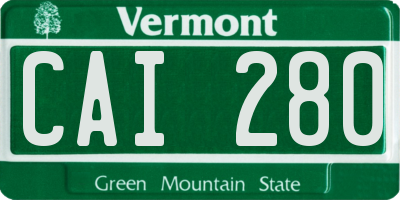VT license plate CAI280