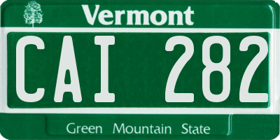 VT license plate CAI282