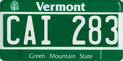 VT license plate CAI283
