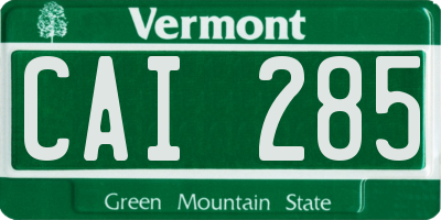 VT license plate CAI285