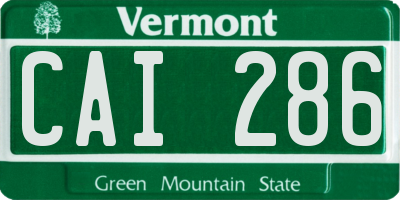 VT license plate CAI286