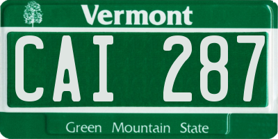 VT license plate CAI287