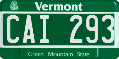VT license plate CAI293