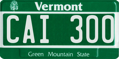 VT license plate CAI300