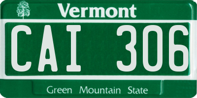 VT license plate CAI306