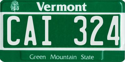 VT license plate CAI324