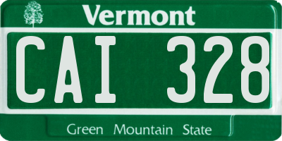 VT license plate CAI328