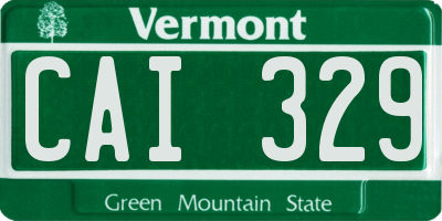VT license plate CAI329