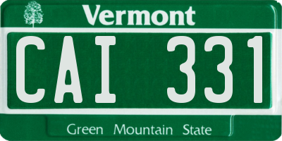 VT license plate CAI331