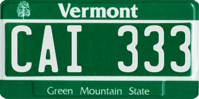 VT license plate CAI333