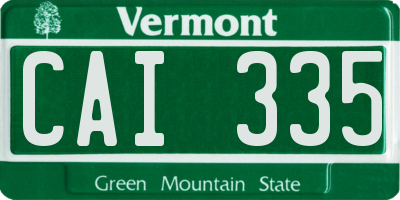 VT license plate CAI335