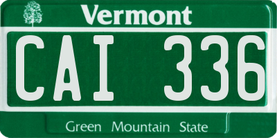 VT license plate CAI336