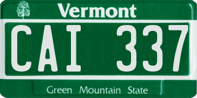 VT license plate CAI337