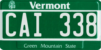 VT license plate CAI338