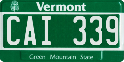 VT license plate CAI339