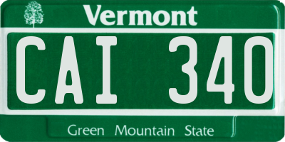 VT license plate CAI340