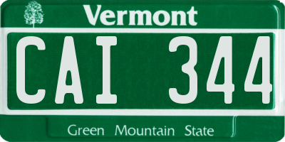 VT license plate CAI344