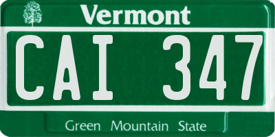 VT license plate CAI347