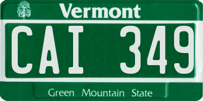 VT license plate CAI349