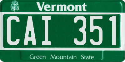 VT license plate CAI351