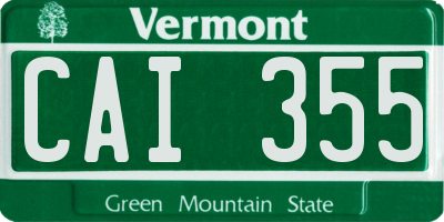 VT license plate CAI355