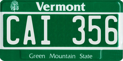 VT license plate CAI356