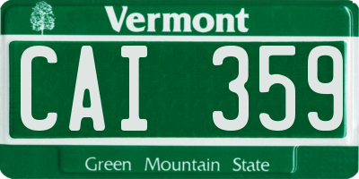 VT license plate CAI359