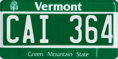 VT license plate CAI364