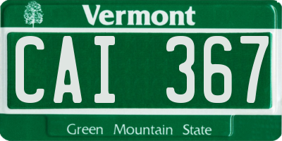 VT license plate CAI367