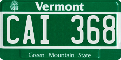 VT license plate CAI368