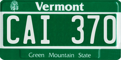 VT license plate CAI370