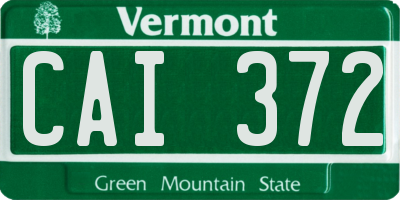 VT license plate CAI372
