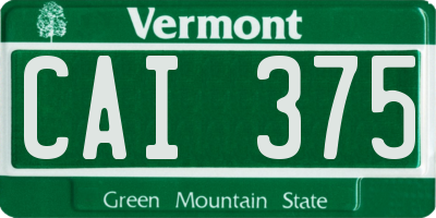 VT license plate CAI375